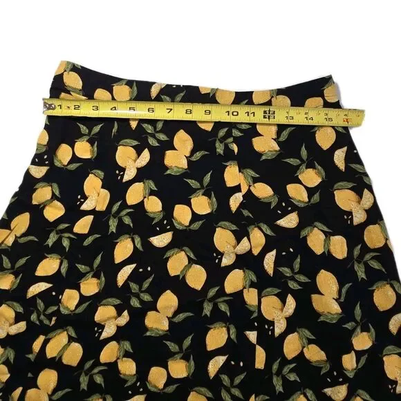 Philosophy Women’s Sz 10 Lemon Print Amalfi Coast Vacation Flowy Casual Skirt - Picture 9 of 11